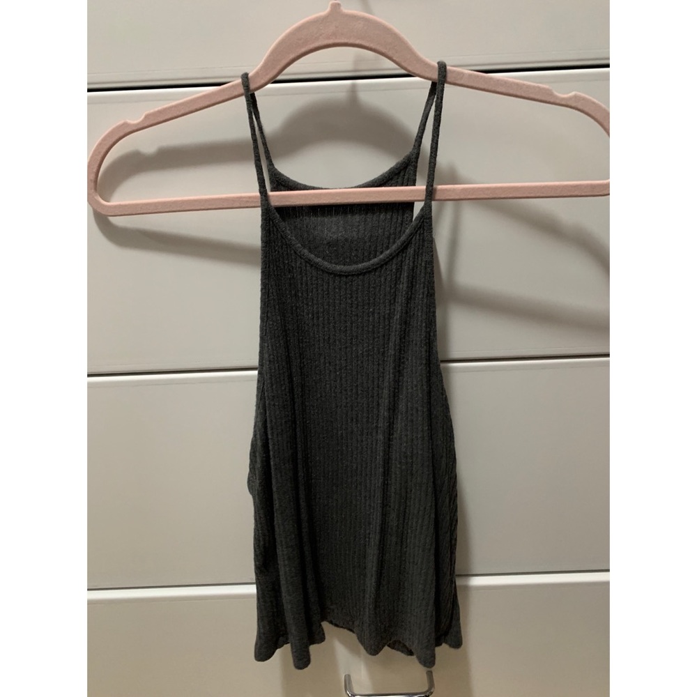Brandy Melville gray high neck razor back tank top